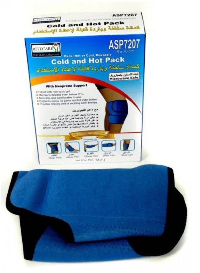 رايت كير كمادة حار وبارد جل ASP7207 للركبة والكاحل والكوع قابلة لإعادة الاستخدام, عبوة باردة لعلاج ارتفاع درجة حرارة الجسم, كمادة جل لتخفيف الألم والإصابات والإسعافات الأولية - Image 1